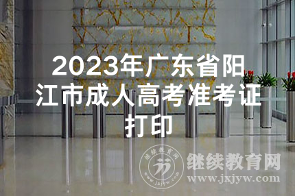 2023年广东省阳江市成人高考准考证打印