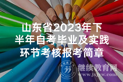 山东省2023年下半年自考毕业及实践环节考核报考简章
