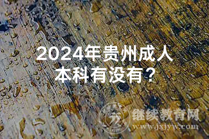 2024年贵州成人本科有没有？